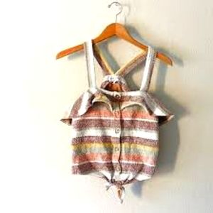 Madewell Texture & Thread Cropped Ruffle Tank